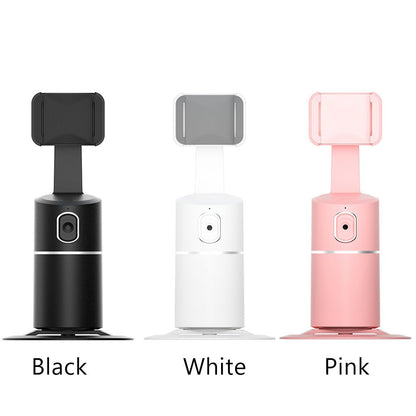 Three smartphone holders in black, white, and pink on a white background