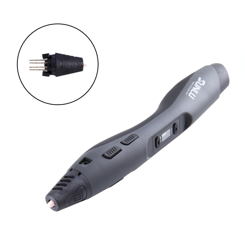 3D printing pen with interchangeable nozzles on a white background