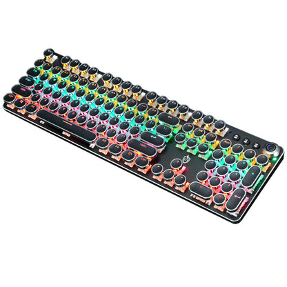 Colorful mechanical keyboard with RGB lighting on a white background