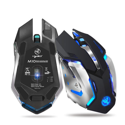 Two gaming mice with blue accents on a white background