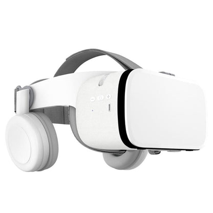 White virtual reality headset on a white background