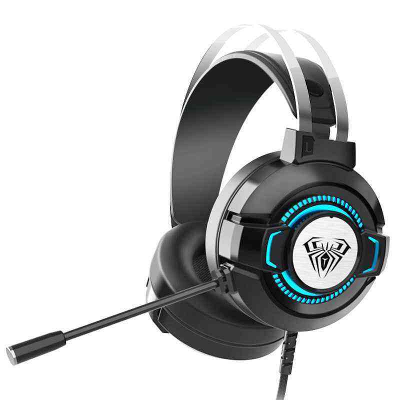 Noise-Canceling Gaming Headset with microphone on a white background