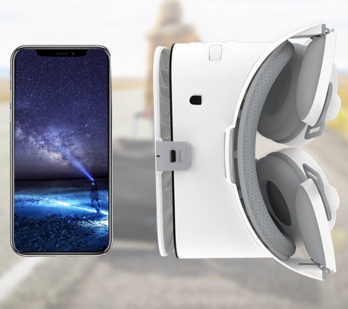 Smartphone displaying a starry night sky app next to a white smartphone holder with multiple slots.