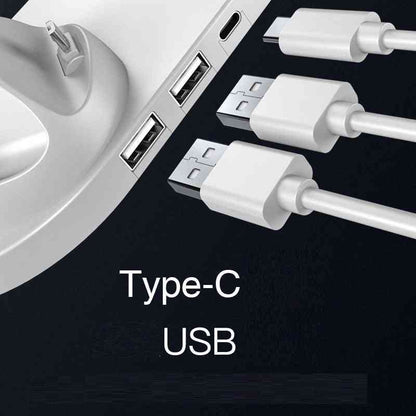 Multiple USB cables connected to a device with USB ports on a black background.