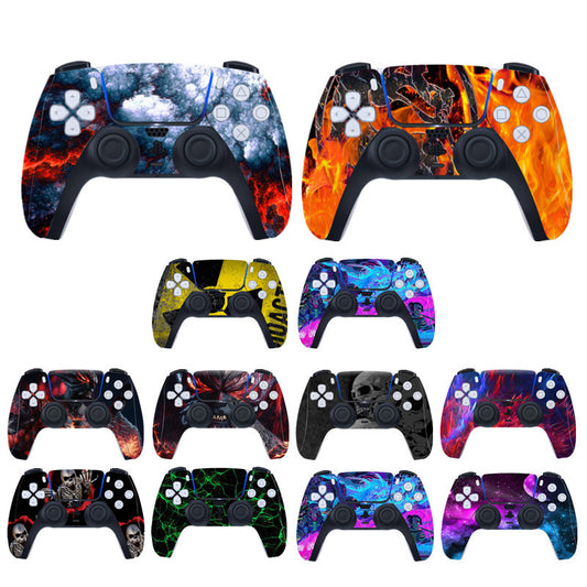 Collection of colorful gaming controller skins on a white background