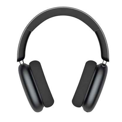Black over-ear headphones on a white background