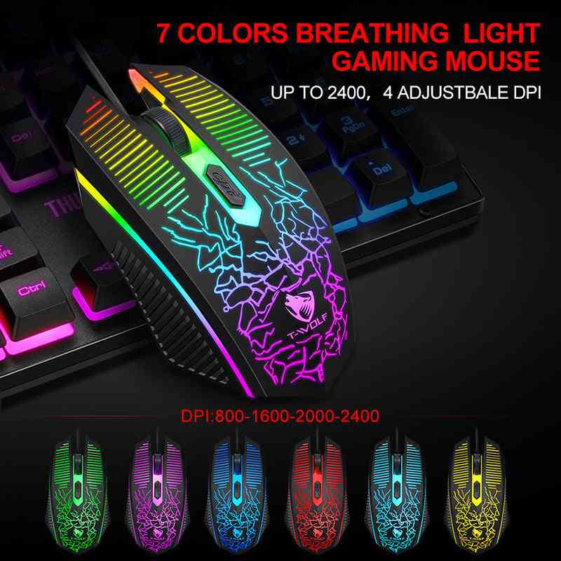 Gaming mouse with RGB lighting on a dark background