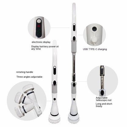 White cleaning tool with features highlighted on a white background