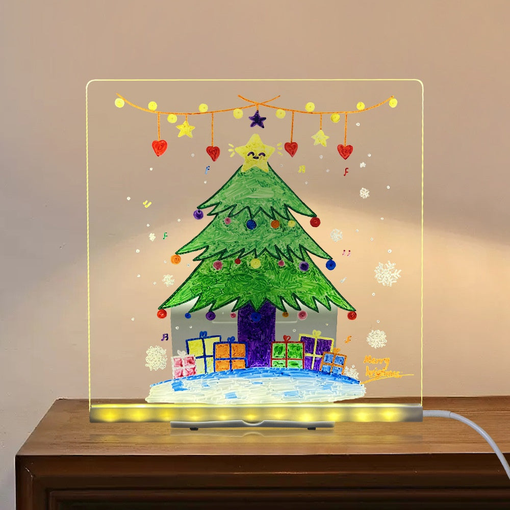 LED Acrylic Drawing Board with Stand and USB Nightlight