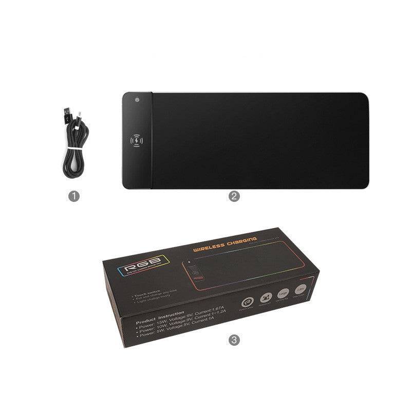 Wireless Charging RGB Luminous Mouse Pad – 300×800mm, 10W Fast Charge, Non-Slip Gaming Mat - TechTronic