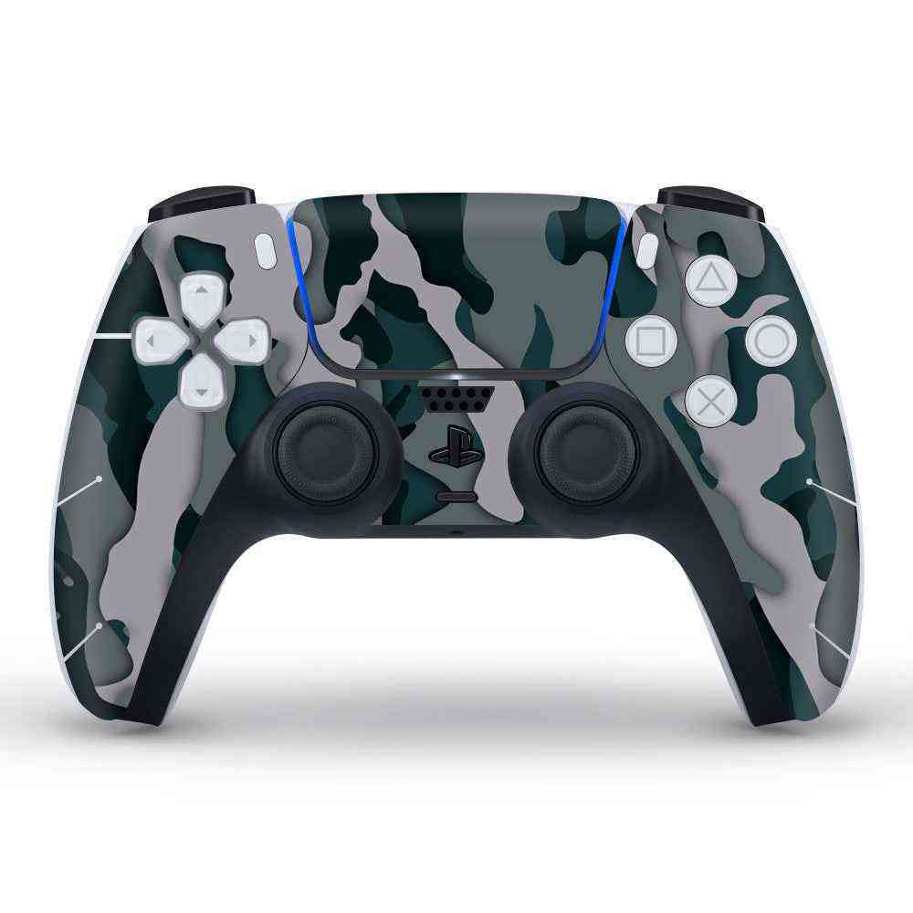 Camouflage-patterned gaming controller on a white background