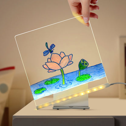LED Acrylic Drawing Board with Stand and USB Nightlight