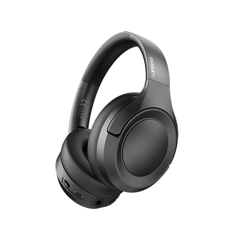 Black over-ear headphones on a white background