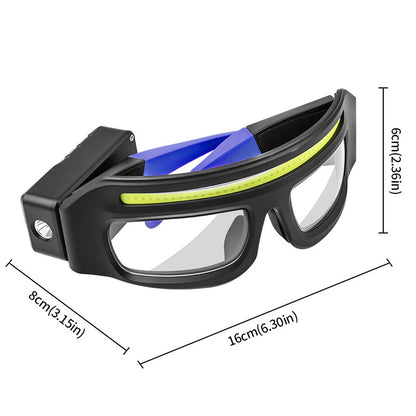 Multi-functional Glasses Light Light With Type-C Charging, Warning Headlamp, Compact And Portable, Touch-sensitive Headlamp