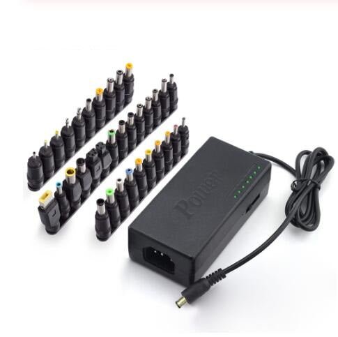 Power adapter with multiple plug heads on a white background