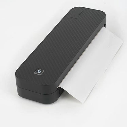 Black portable scanner on a white background