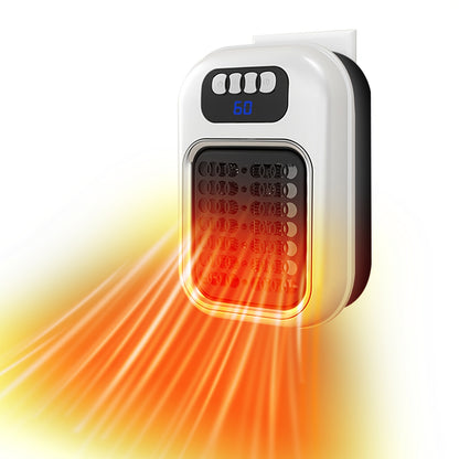 Digital thermometer with glowing display on a white background