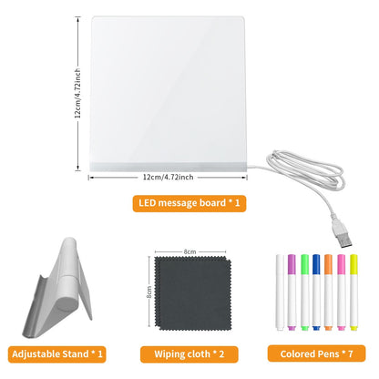 LED Acrylic Drawing Board with Stand and USB Nightlight