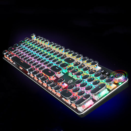 Colorful keyboard with RGB lighting on a black background