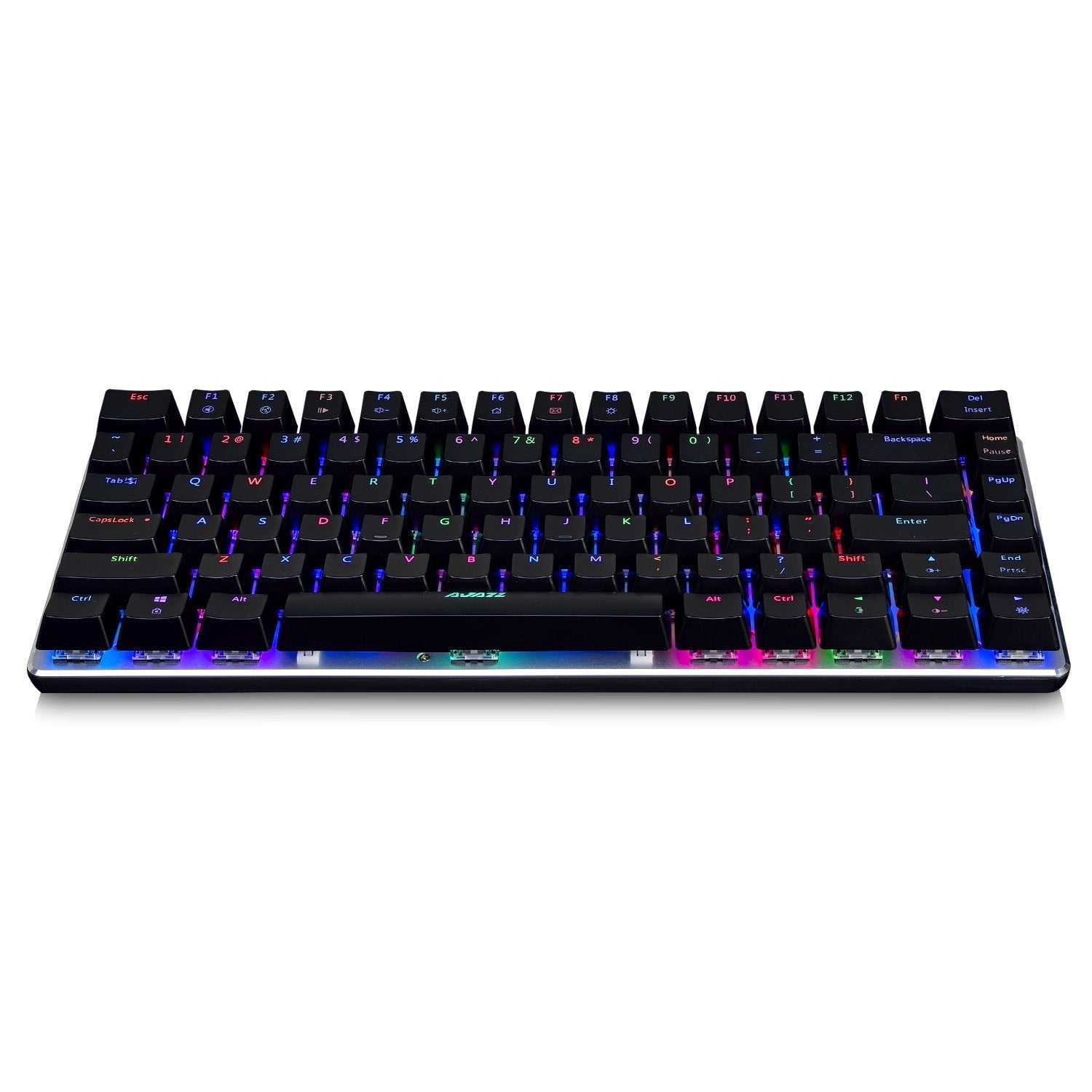 Gaming keyboard with RGB backlighting on a white background