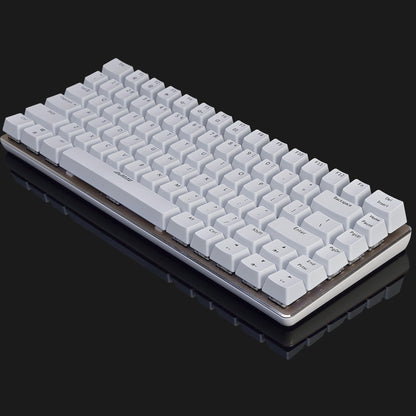 Mechanical keyboard with white keys on a black background