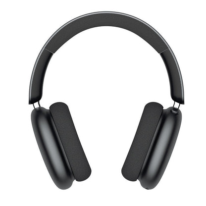 Black over-ear headphones on a white background