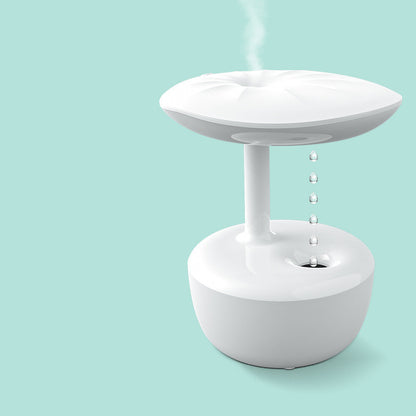 White humidifier on a light blue background