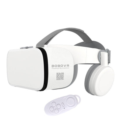 White VR headset with controller on a white background, branded as BOBOVR.