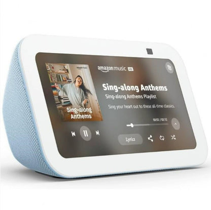 Smart device displaying Amazon Music on a white background