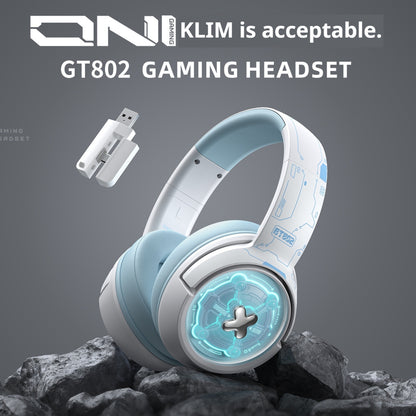 Gaming headset with USB adapter on a gray background, featuring KLIM branding.