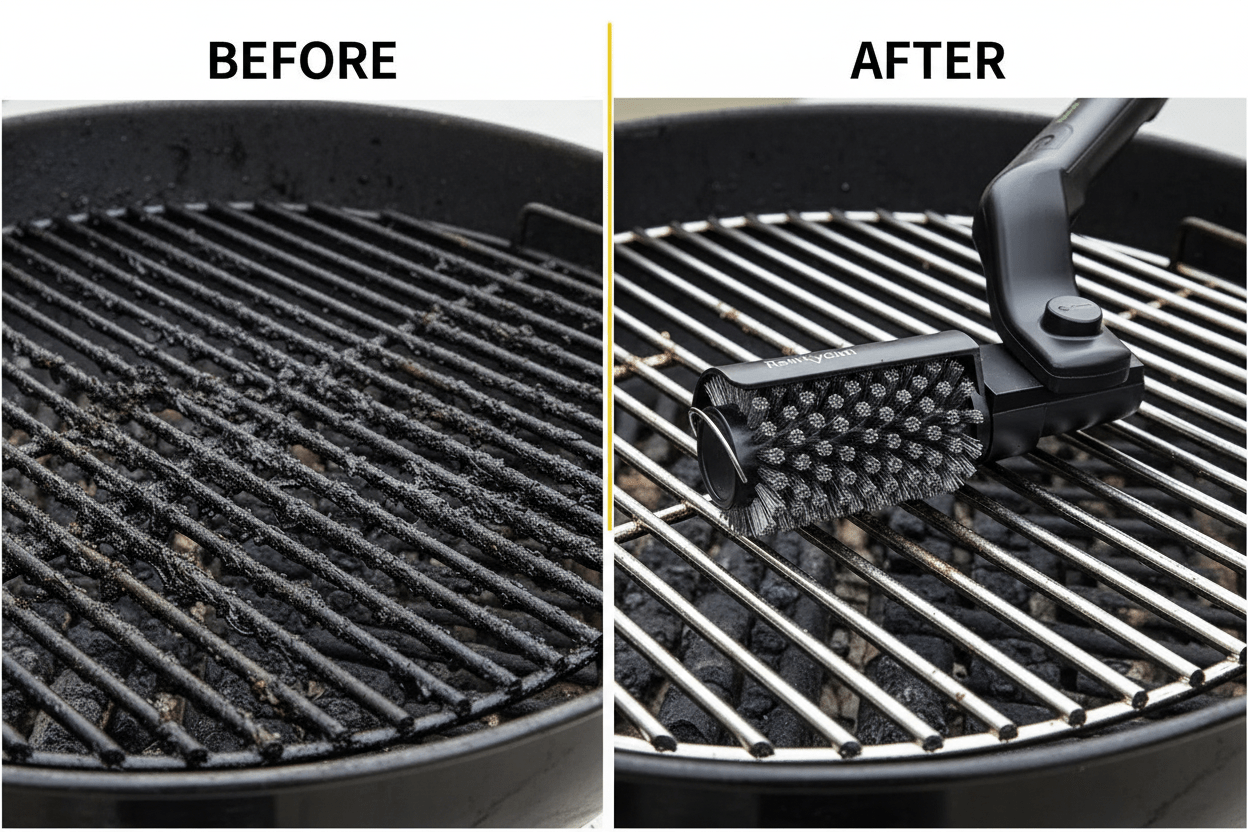 Before and after grill grates
