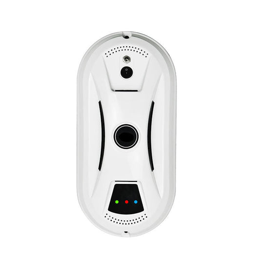 White security camera with a screen on a white background