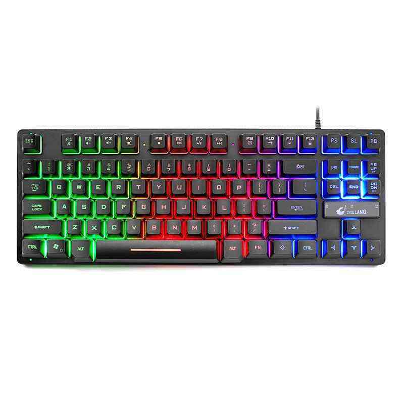 Gaming keyboard with RGB backlighting on a white background