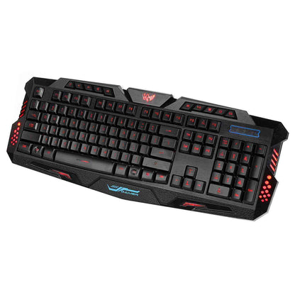 🌈 English Three-Color Backlit Keyboard – Wired RGB Keyboard with Waterproof Design 💧 - TechTronic