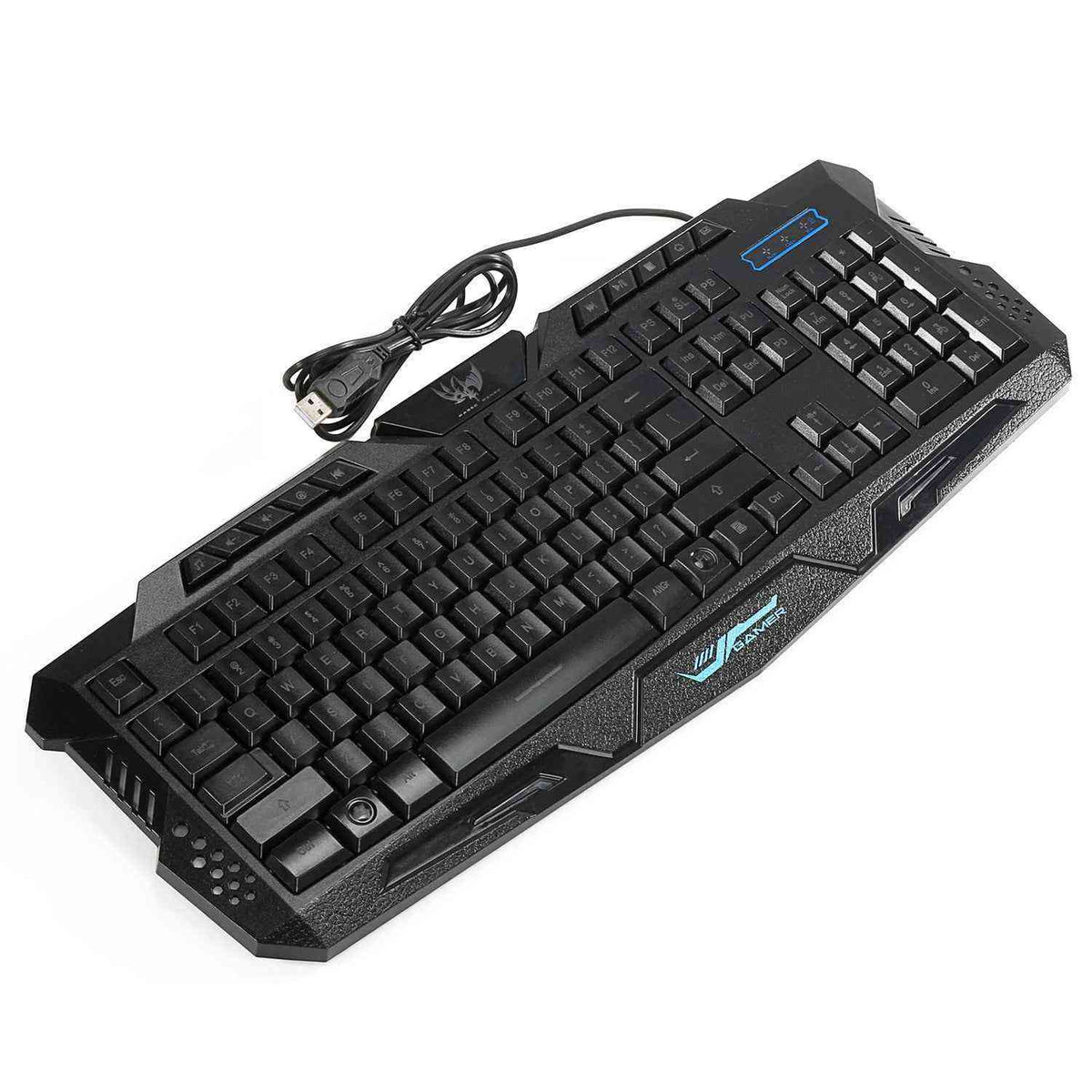 🌈 English Three-Color Backlit Keyboard – Wired RGB Keyboard with Waterproof Design 💧 - TechTronic