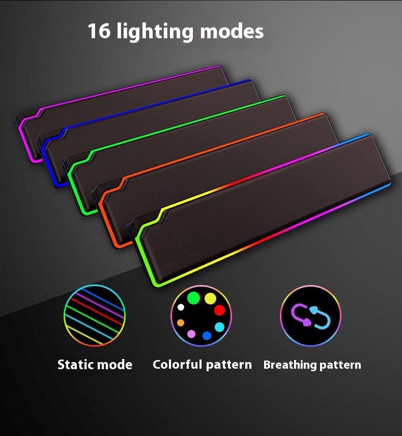 Gaming mouse pad with RGB lighting on a dark background