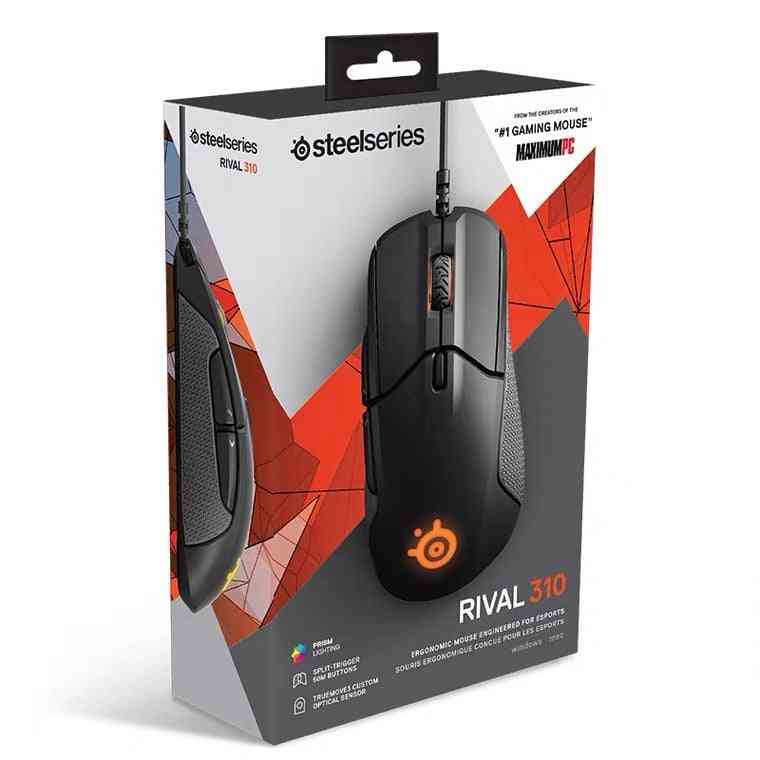 SteelSeries Rival 310 gaming mouse packaging on a white background