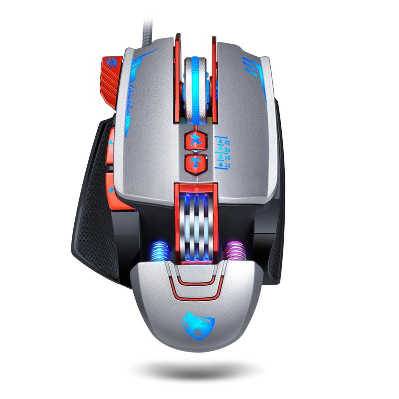Gaming mouse with RGB lighting on a white background