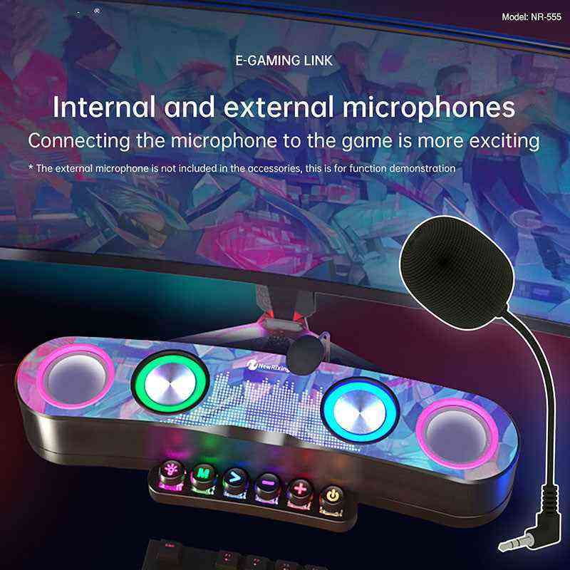 NewRixing Bluetooth speaker with dynamic LED light effects in dark environment