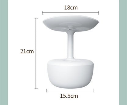 White hanging planter with dimensions labeled on a light gray background