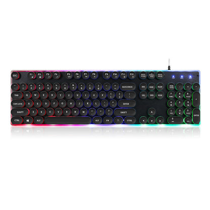 Gaming keyboard with RGB backlighting on a white background