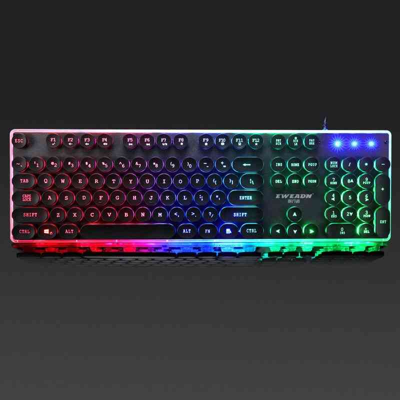 Mechanical keyboard with RGB lighting on a dark background
