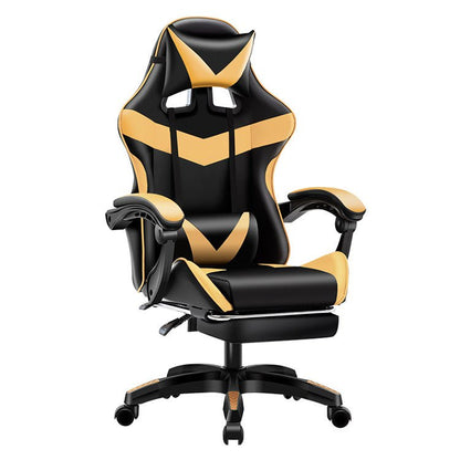 Black and gold gaming chair on a white background