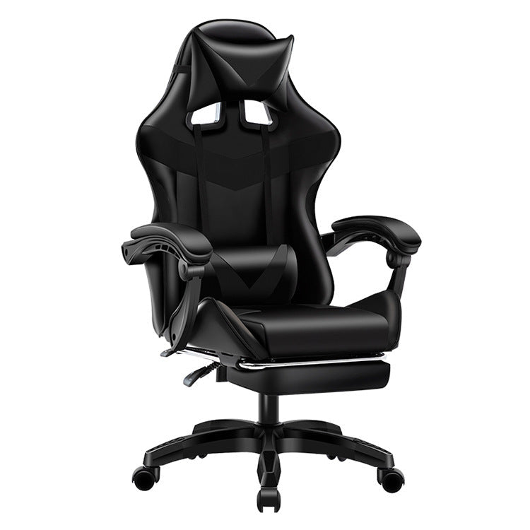 Black office chair with ergonomic design on a white background