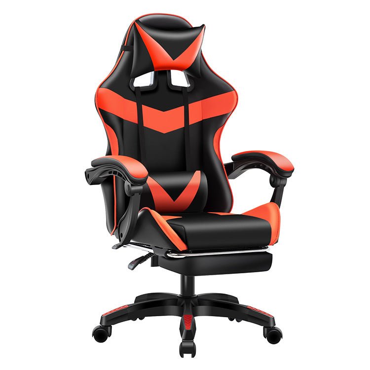 Black and orange gaming chair on a white background
