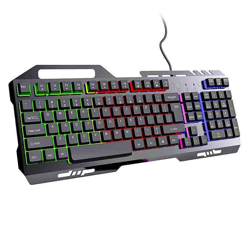 Gaming keyboard with RGB lighting on a white background