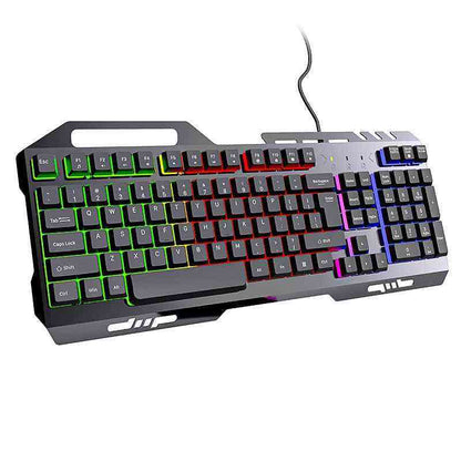 Gaming keyboard with RGB lighting on a white background
