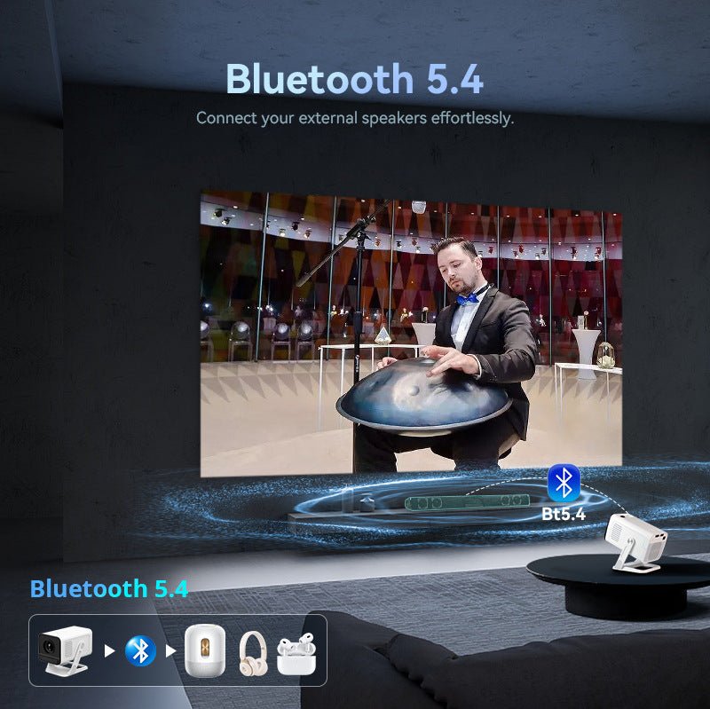 bluetooth 5.4 White projector