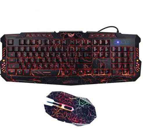 J10 Tricolor Backlight Gaming Keyboard & Mouse Set – Russian Layout 