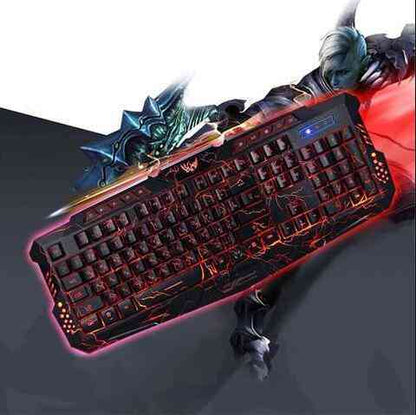 Gaming keyboard with dragon design on a dark background